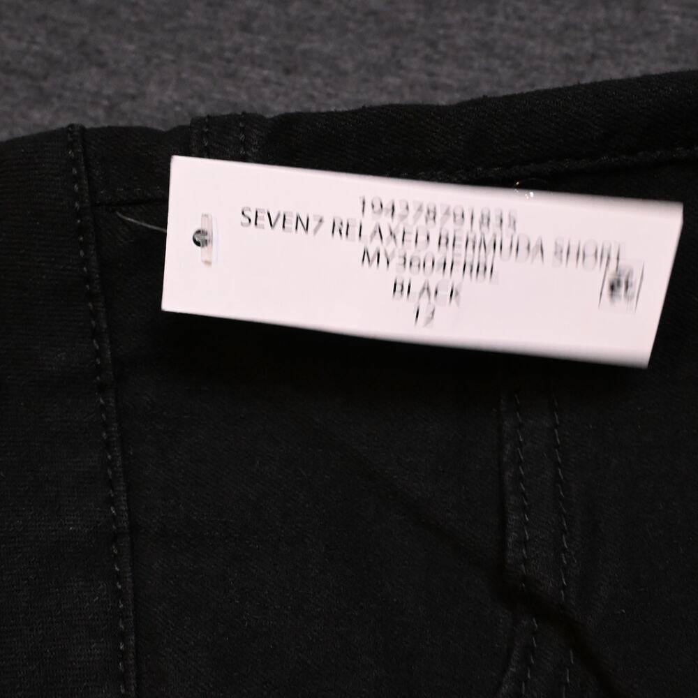 NEW Seven7 Women's 12 Black Relaxed Bermuda Shorts Denim Frayed Hem NWT - Picture 3 of 7